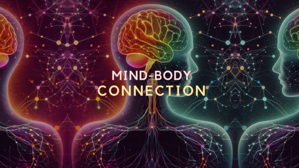 Colourful grpahical image showing the mind body connection in a spiritual form to indicate the nervous system flow